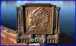 1920 Brass/Bronze Original JUDD USA Native American War Chief Letter Book Holder