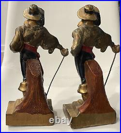 1920's Bronze Swordsmen/Pirates Bookends withpistols-Armor Bronze Art Deco 10
