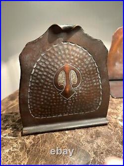 1920's Hand Hammered Copper CRAFTSMAN STUDIOS Los Angeles Bookends