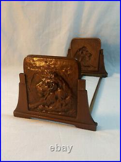 1920s Art Deco Judd Lion Expandable Bronze Clad Book Rack 09950
