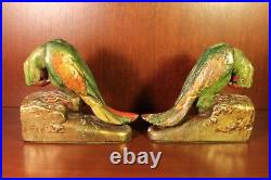 1920s Parrot Bird Bookends 5 LBS Antique Art Deco Book End Armor Bronze Rare