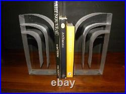 A Pair of Mid-Century Modern Lucite Bookends Art Deco Inspired