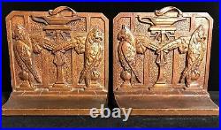 ANTIQUE ART DECO EGYPTIAN REVIVAL SIGNED JUDD 1920s OWL BRONZE BOOKENDS 9658