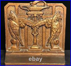 ANTIQUE ART DECO EGYPTIAN REVIVAL SIGNED JUDD 1920s OWL BRONZE BOOKENDS 9658