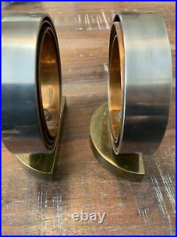 ART DECO CHASECOPPER BRASS ARCHITECTURAL RING SCULPTURE BOOKENDS Jere