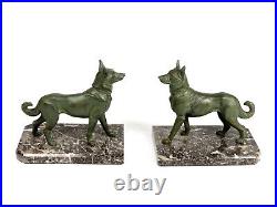 ART DECO SHEPHERD DOG BOOKENDS (Ref 3997)