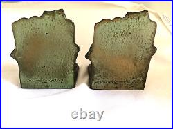 All Original Antique McClelland Barclay Bronze Pair of Bookends Vining Ivy