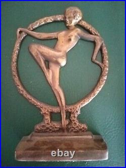 Antique 1920's Art Deco Nude Ladies Dancing Bookends cast iron