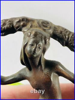 Antique 1920's Art Deco Nudes Flapper Dancer Bronze Paint Bookends