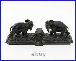 Antique Art Deco Bronze Indian Elephant Bookends 2-Piece Set 7.5 L x 5 W x 5T