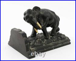 Antique Art Deco Bronze Indian Elephant Bookends 2-Piece Set 7.5 L x 5 W x 5T