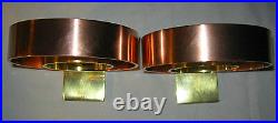 Antique Art Deco Chase Copper Brass Architectural Ring Statue Sculpture Bookends