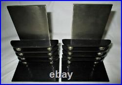 Antique Art Deco Chase USA Chrome Machine Octaball Bookends Modern MID Century