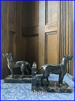 Antique Art Deco Dog Bookends Doberman Bookends