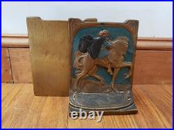 Antique Art Deco Horsemen knights Bronze Clad Bookends