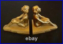 Antique Art Deco Sitting Nudes Frankart Style Bookends Excellent Condition
