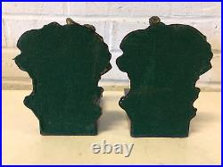Antique Austrian Bronze & Mable Bookends with Man & Woman Statues / Figures