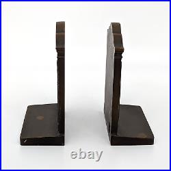 Antique B&H Bradley Hubbard Pair Cast Iron Bookends Shakespeare Browning Quotes