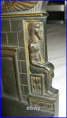 Antique B&h Bradley Hubbard Art Deco Egyptian Revival Cast Iron Statue Bookends