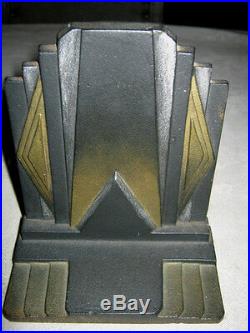 Antique B&h Industrial Art Deco Bradley Hubbard Cast Iron Building Desk Bookends