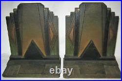 Antique B&h Industrial USA Art Deco Bradley Hubbard Cast Iron Building Bookends
