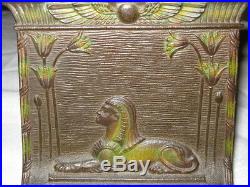 Antique Bradley Hubbard Art Deco Sphinx Bookends Cast Iron Desk Egypt Bronze Urn