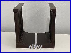Antique Bradley & Hubbard Cast Iron Pair of Solid Column Form Bookends