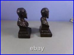 Antique Bronze DICKENS Busts Book Ends