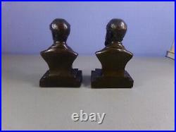 Antique Bronze DICKENS Busts Book Ends