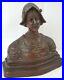 Antique-Cast-Maiden-Lady-Bust-Statue-Bookend-Bronze-metal-01-vizf