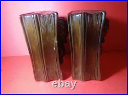 Antique Charles Dickens Bronze Statue Bust Bookends