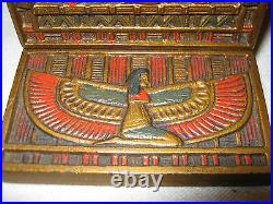 Antique Cjo Judd Art Deco Egyptian Revival Cast Iron Bird Statue Egypt Bookends