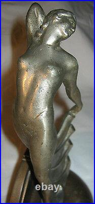 Antique Dancing Art Deco Greist Nude Lady Bust Statue Sculpture Dress Bookends