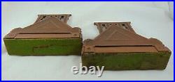 Antique Egyptian Revival Cast Iron Judd Bookends Sphinx Pyramid Art Deco 6high