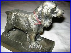 Antique Frankart American Art Deco USA Dog Statue Sculpture Metal Book Bookends