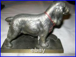 Antique Frankart American Art Deco USA Dog Statue Sculpture Metal Book Bookends