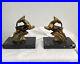Antique-French-bookends-Art-Deco-Deer-Buck-Gold-metal-Black-2-marble-Gold-Pair-01-esd