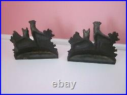 Antique Hubley Cast Iron Bookends Airedale Scotty Terrier