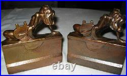Antique Nude Lady Bust Art Statue Sculpture Deco Chic Bookends Girl Shabby Dog
