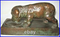 Antique Parsons Gorham Co Bronze Terrier Dog Art Deco Statue Sculpture Bookends