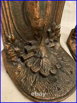 Antique Peacock Bookends, Bronze, 1920s Art Nouveau/Art Deco Heavy, Patina, EUC