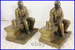 Antique Ronson Art Metal Works Abe Lincoln Bookends Art Deco1920s All Original 2