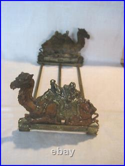 Antique cast iron Art Deco Egyptian Camel Sliding Bookends, Judd Co. #9830