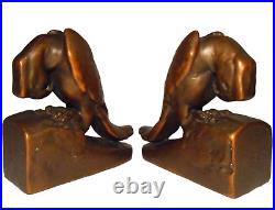 Armor Clad Early 20th C 1930's Vintage Pair Copper Clad Plaster, Parrot Bookends