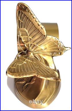 Art Deco Antique Butterfly Spiral Bookend Holder, Heavy-6.5 wide- 5.5 tall