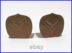 Art Deco / Arts and Crafts Copper Lotus Flower Bookends 5.5 x 4.75 x 5.25 T