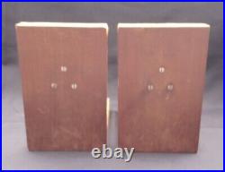 Art Deco Bookends Pair Silver 925 Roses Bakelite Faux Mother of Pearl Wood