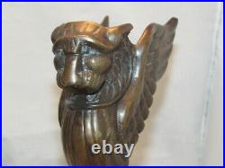 Art Deco Brass Bronze Griffin Griffon Gryphon Statues Or Bookends Near Mint