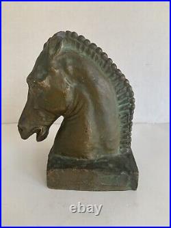 Art Deco Bronze Finish McClelland Barclay Horse Head Bookend 1930-1940 Rare$Drp
