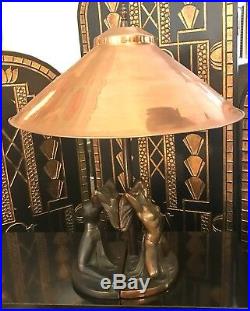 Art Deco Bronze Nude Women Lamp Bookends 1930s